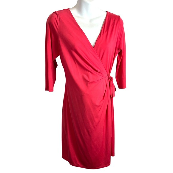 A Pea in the Pod Maternity Pink Faux Wrap Dress  Size M  Barbiecore  Officecore - Picture 2 of 11